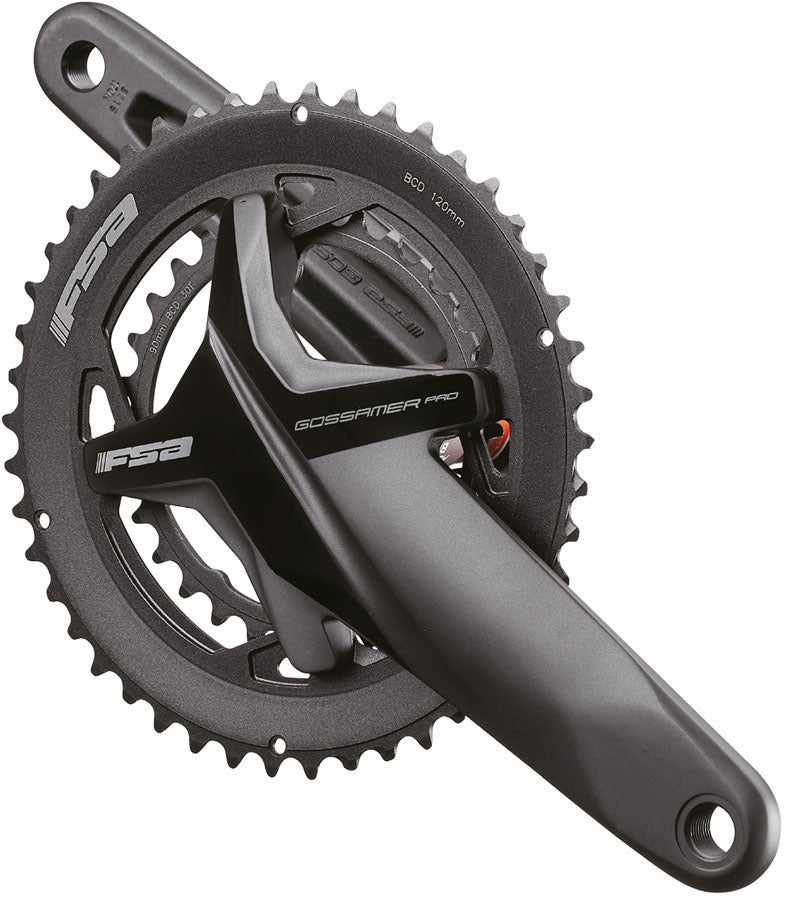 FSA Gossamer Pro Advanced Crankset, 2x 48/32T Chainrings, 165mm Arm Length, 120/90BCD, 386EVO Spindle – Black
