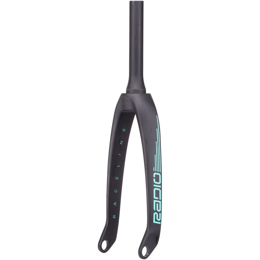 Raceline Solar Carbon Fork - 1 1/8-1-1/2'', 20mm Dropouts, Black/Teal