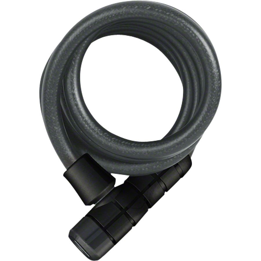 Booster 6512 Keyed Coiled Cable Lock: 180cm x 12mm With Mount, Black