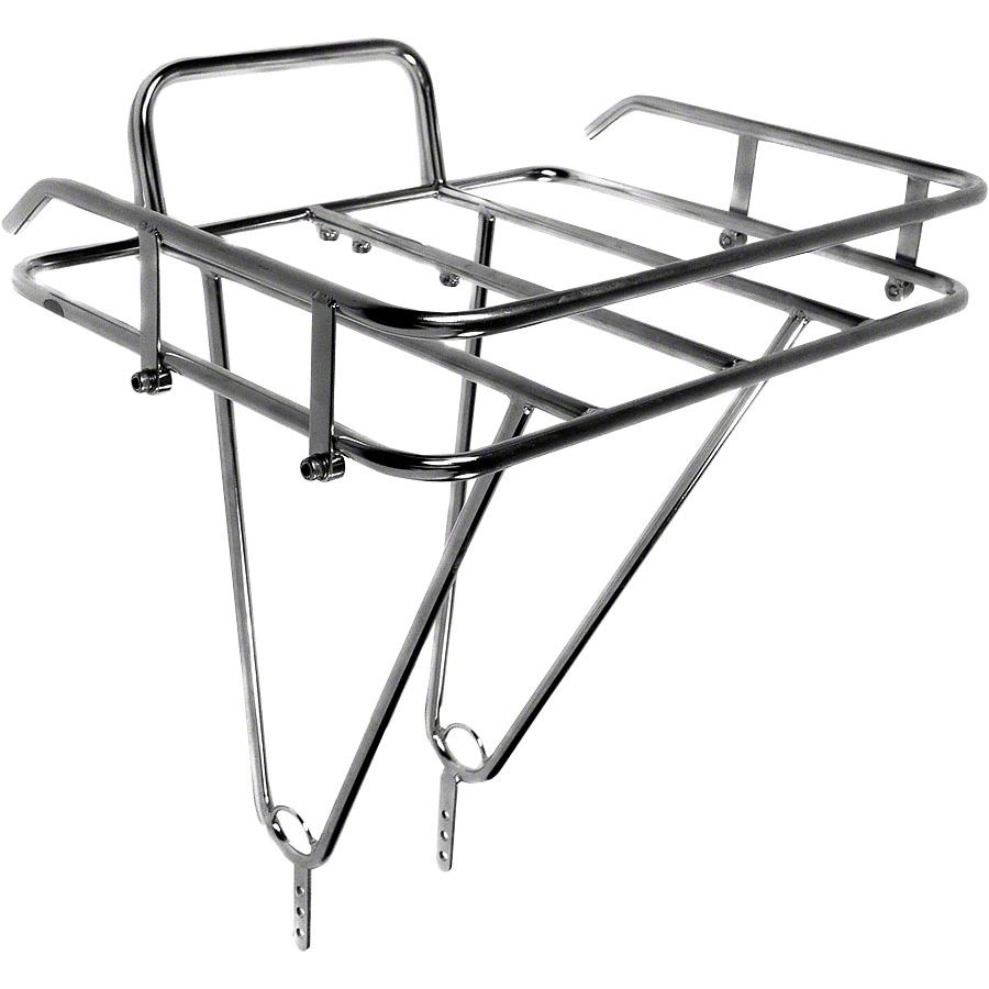 Porteur Front Rack: Polished Stainless Steel