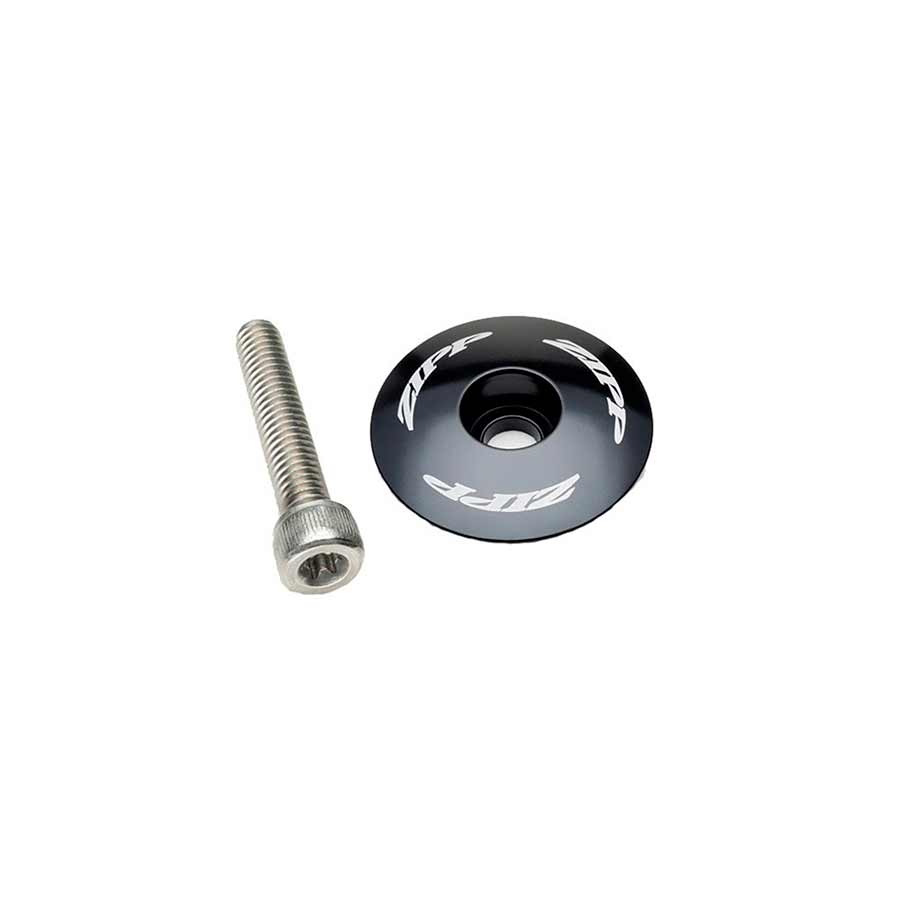 Top Cap and Bolt, 1-1/8'', Black
