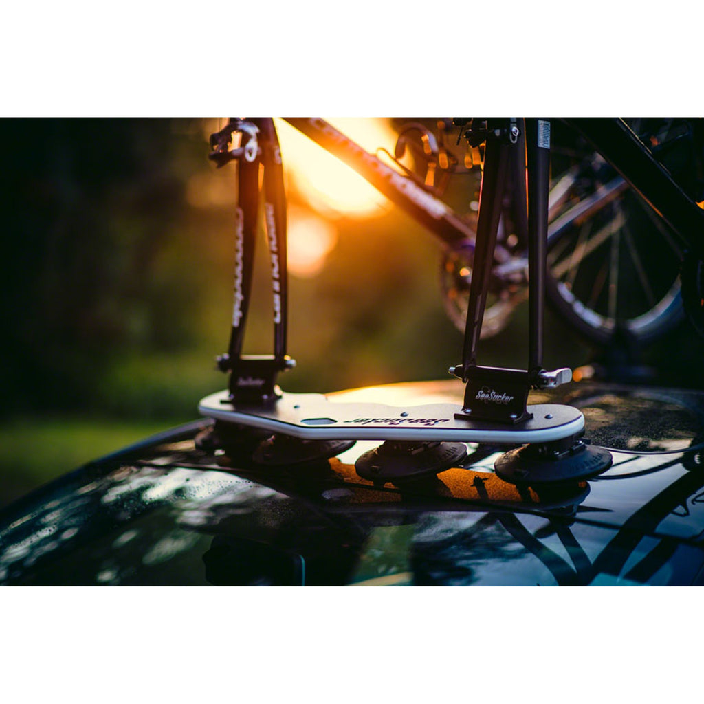 Mini Bomber 2-Bike Roof Rack - HUSKE QR Fork Mounts and Rear Wheel Holders, Black