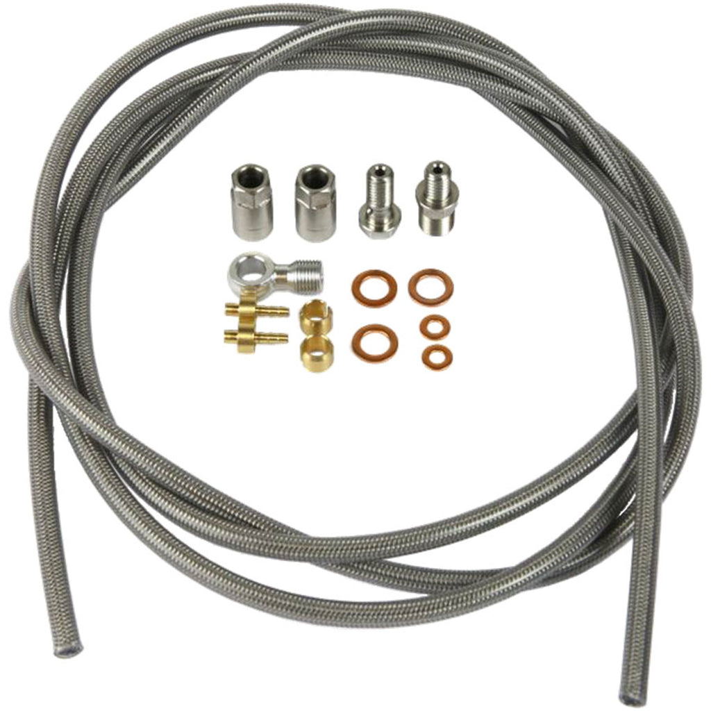 Disc Brake Hose Line Kit - XCR Brake Hose and Connector Kit - Braided Stainless Steel Hydraulic Brake Hose and Fitting Kit