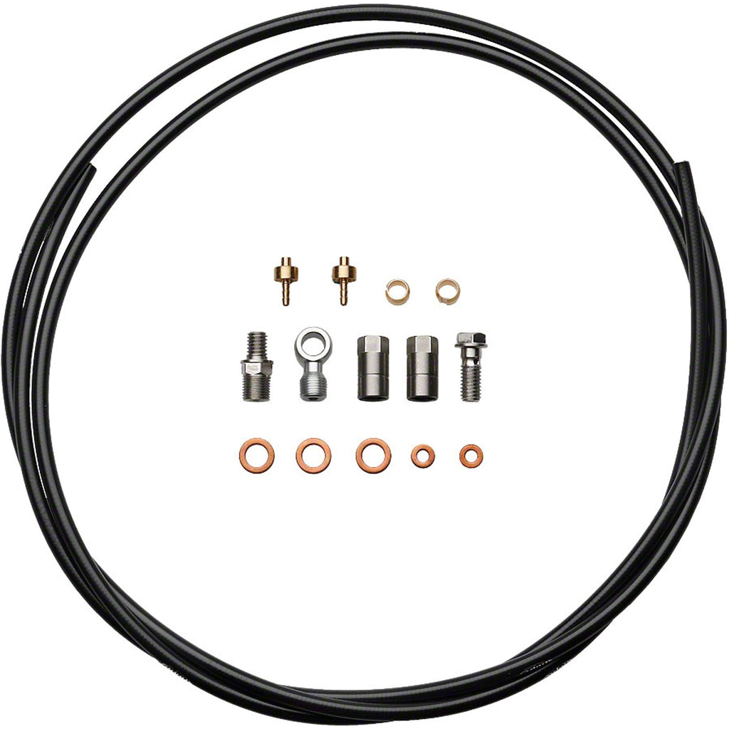 Disc Brake Hose Line Kit - XCR Brake Hose and Connector Kit - Braided Stainless Steel Hydraulic Brake Hose and Fitting Kit