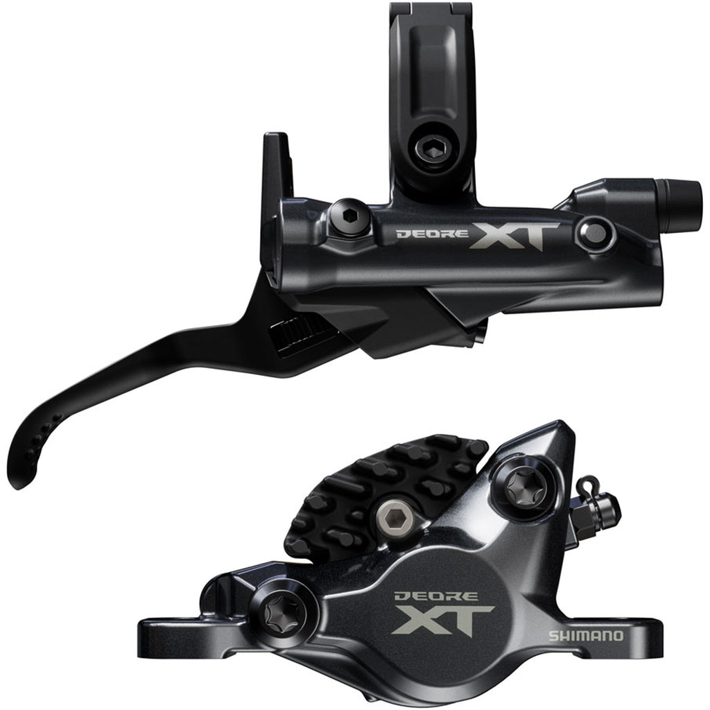 Deore XT M8200 Disc Brake And Lever - Post Mount - 2-Piston Caliper - SM-BH90-SBM Hose - Fin Metal Pads - Black