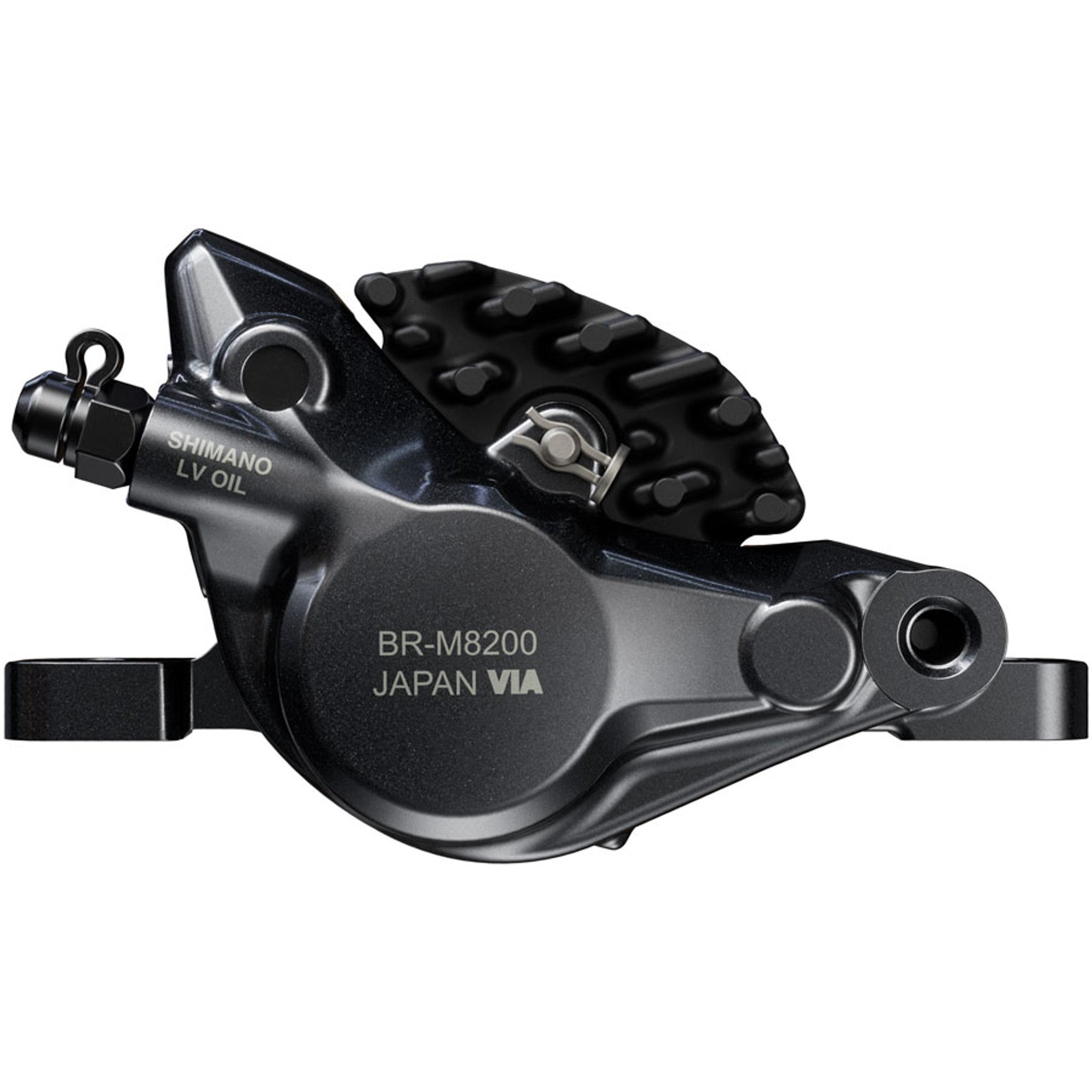 Deore XT BR-M8200 XC Disc Brake Caliper - Front or Rear, Post Mount, 2-Piston, Includes J04C-MF Finned Metal Pads, Black