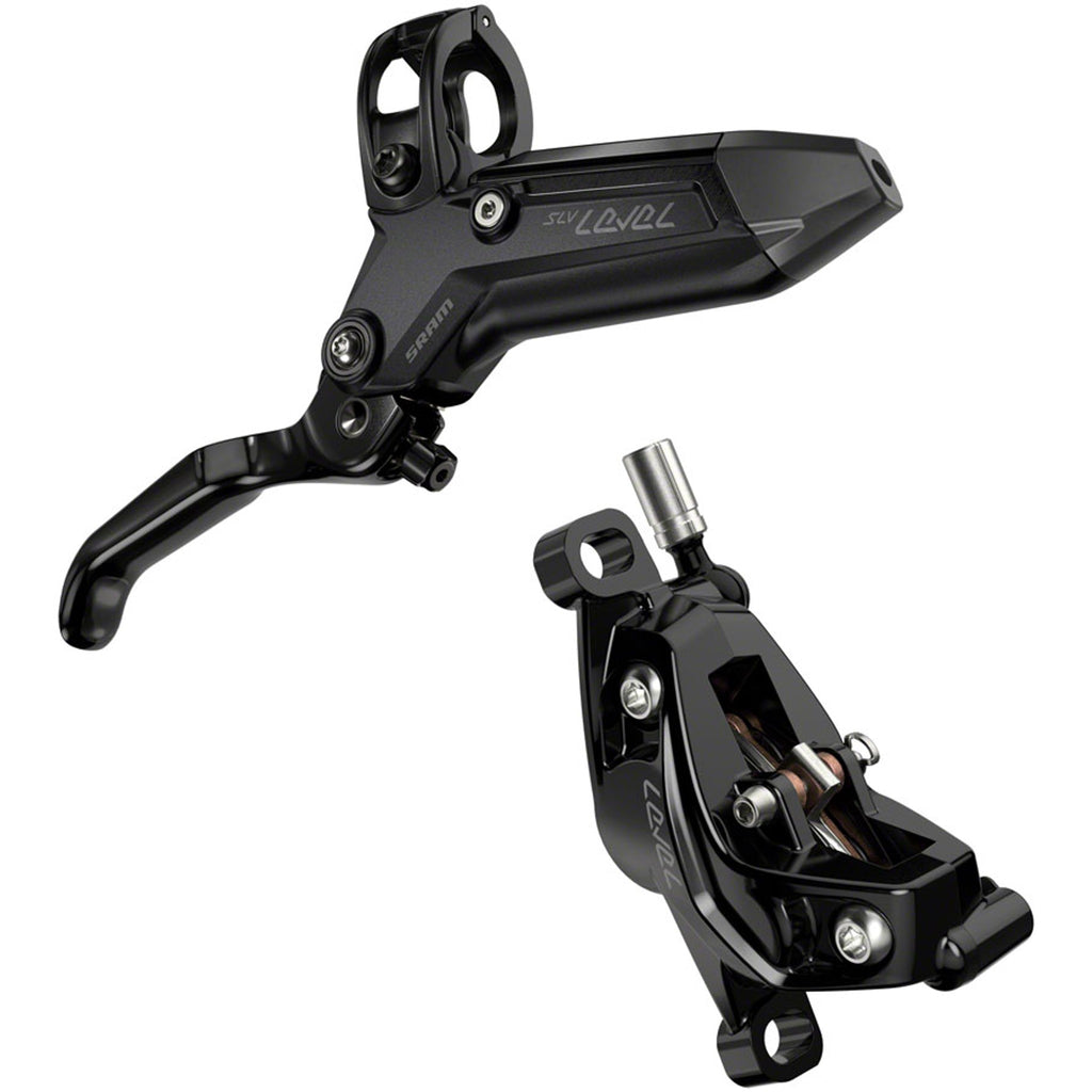 Level Silver Stealth 4-Piston Disc Brake And Lever - Post Mount - Aluminum Lever - SS Hardware - C1 - Black
