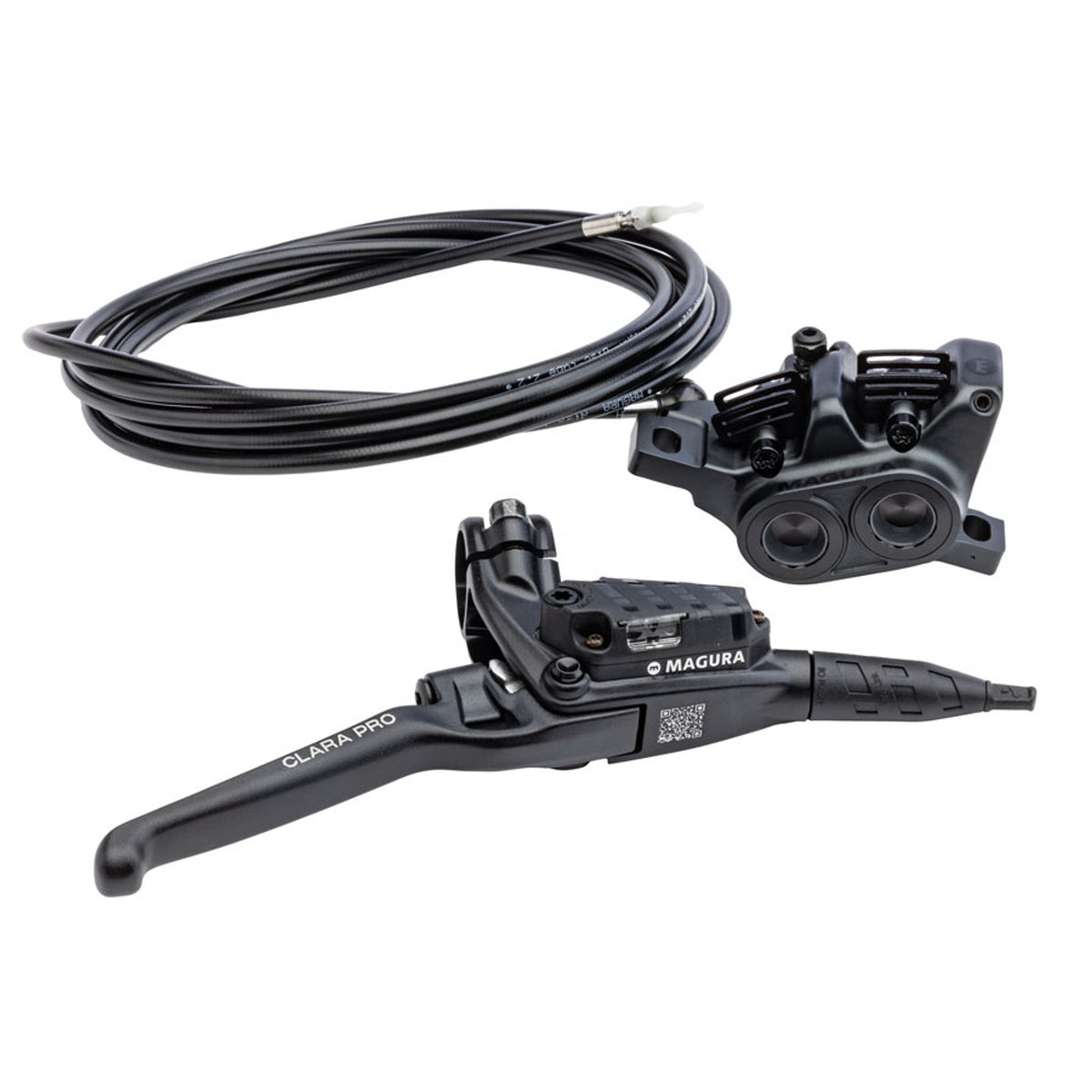 Clara Pro Disc Brake And Lever - Post Mount - 4-Piston - Aluminum Lever Blade - Black