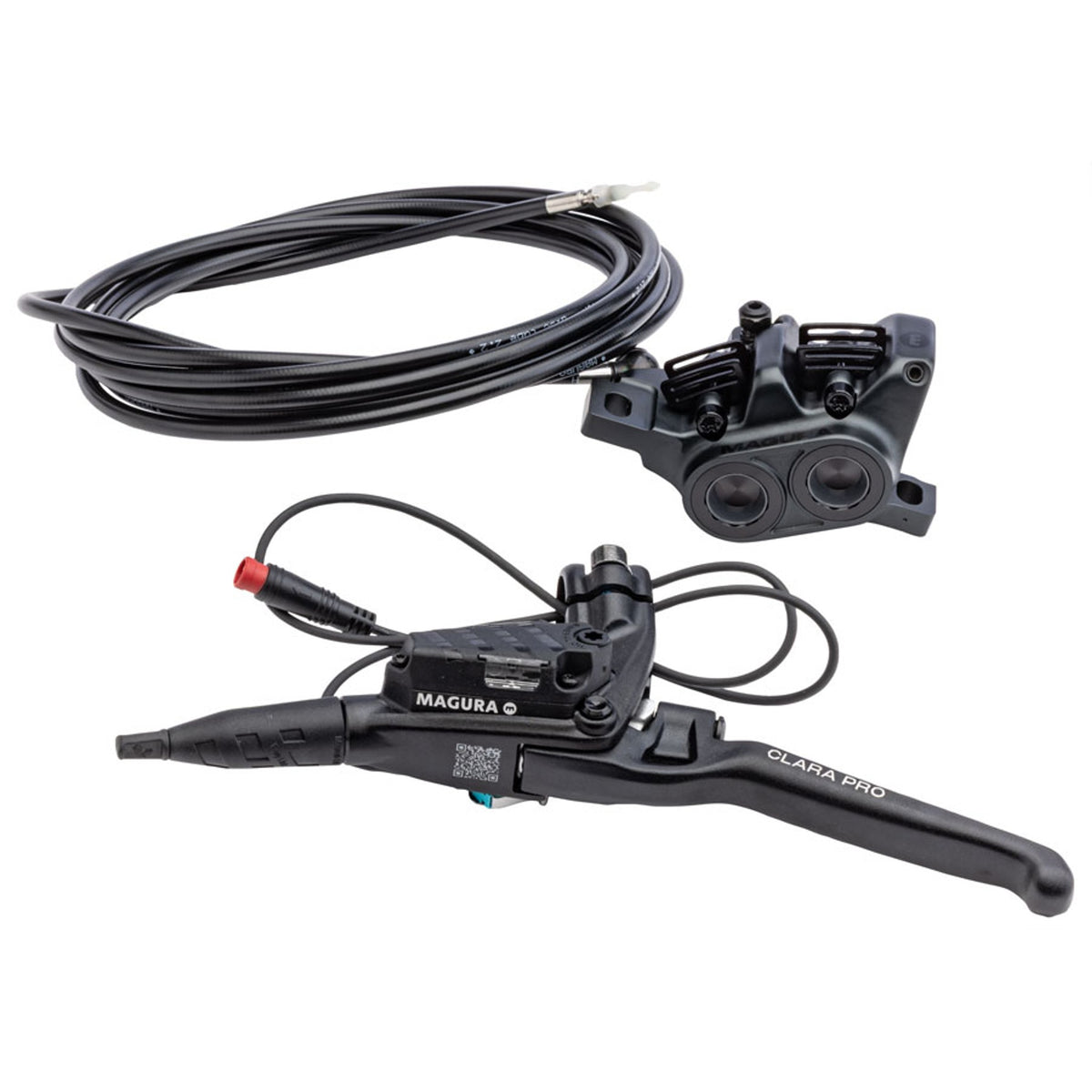 Clara Pro Disc Brake And Lever - Post Mount - 4-Piston - Aluminum Lever Blade - Black