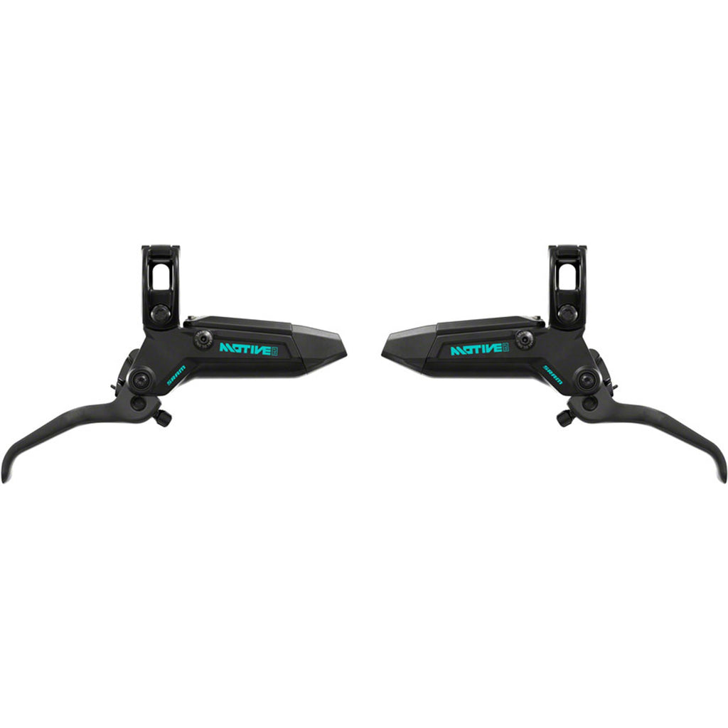 Motive Ultimate Stealth Expert Disc Brake Kit - Front/Rear Levers, Front/Rear Teal Splatter Calipers, Adapters, Rotors, Bleed Kit, A1