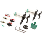 Motive Ultimate Stealth Expert Disc Brake Kit - Front/Rear Levers, Front/Rear Teal Splatter Calipers, Adapters, Rotors, Bleed Kit, A1