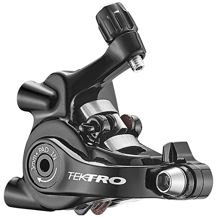 MD-C550 Dual-Piston Cable Actuated Mechanical Flat Mount Disc Caliper for Road Short-Pull Levers, Black