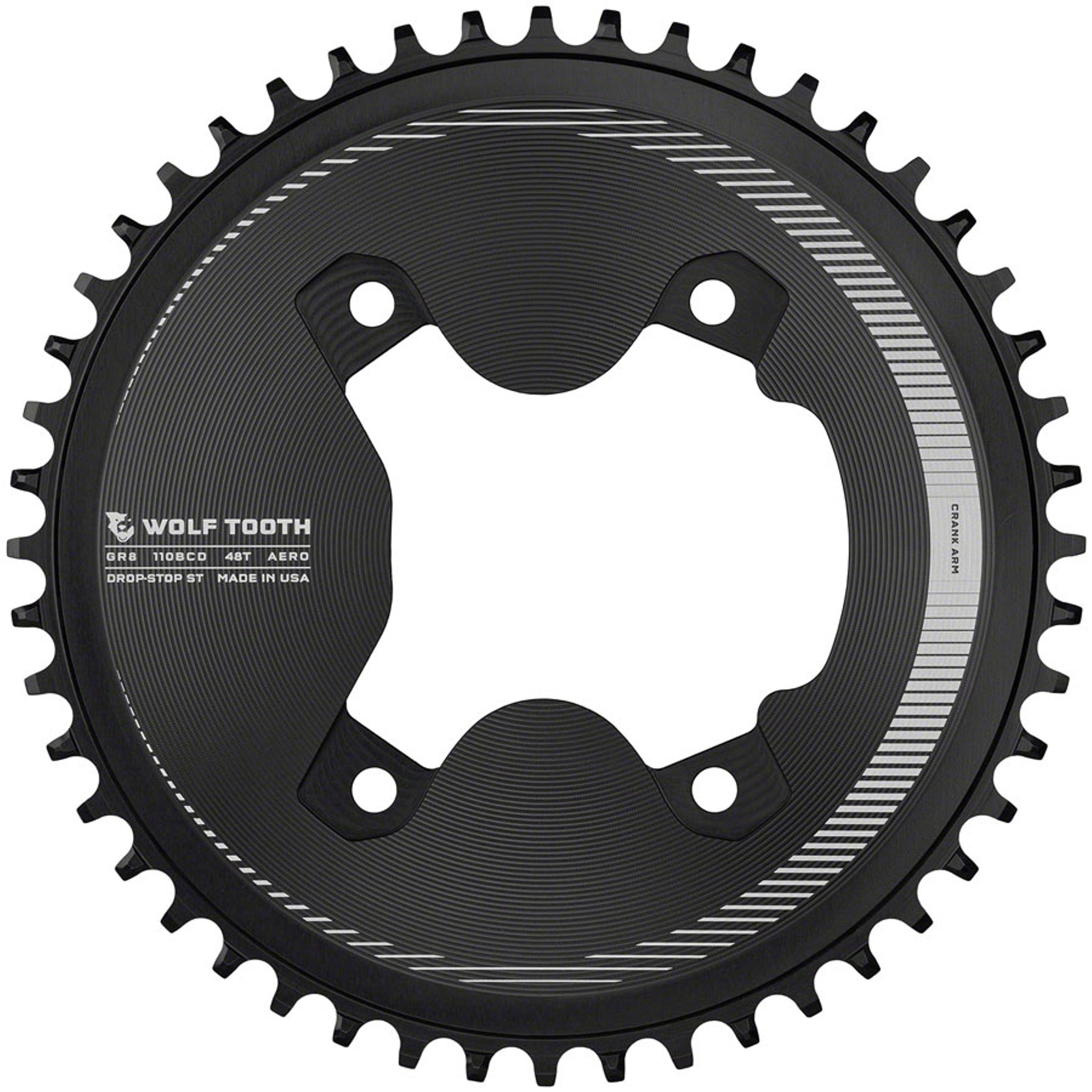 110 Asymmetrical BCD Aero Chainrings for 12-Speed Shimano GRX 800 Series - Aero 110 Asymmetric BCD Chainring