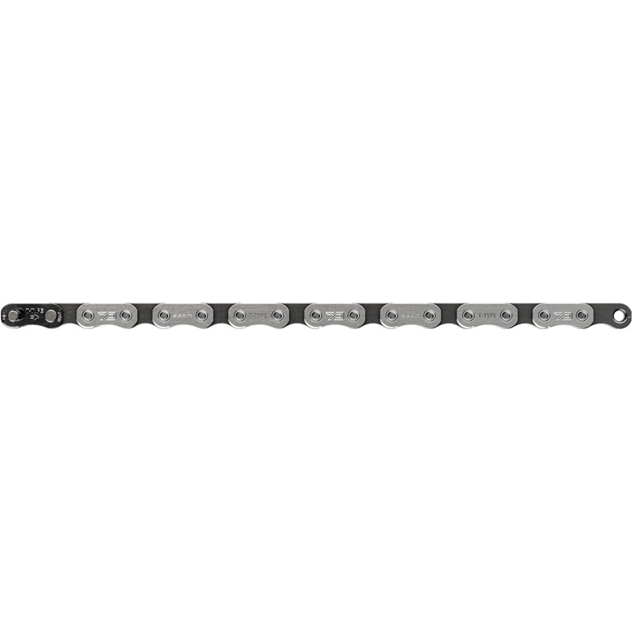 SRAM Eagle 70 T-Type Flattop Chain - 12-Speed, 126 Links, Solid Pin, Includes PowerLock Connector, Silver/Black