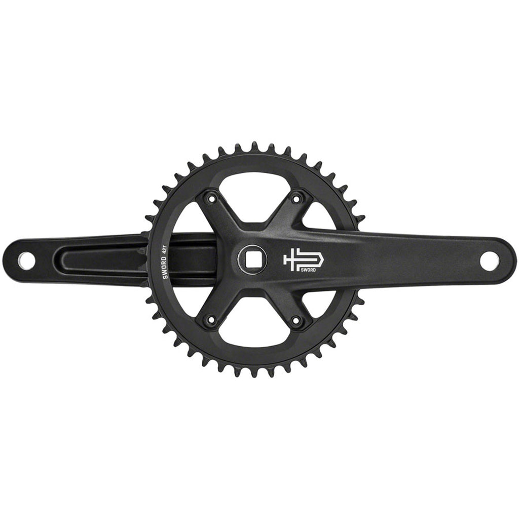 Sword Black 1x Crankset - 9/10-Speed - 110 Asym BCD - JIS Square Taper Spindle Interface