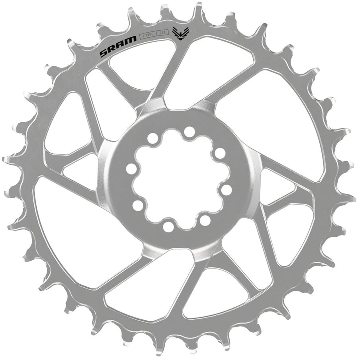 Eagle 90 T-Type Direct Mount Steel Chainring - 12-Speed - 8-Bolt Direct Mount - 3mm Offset - Silver