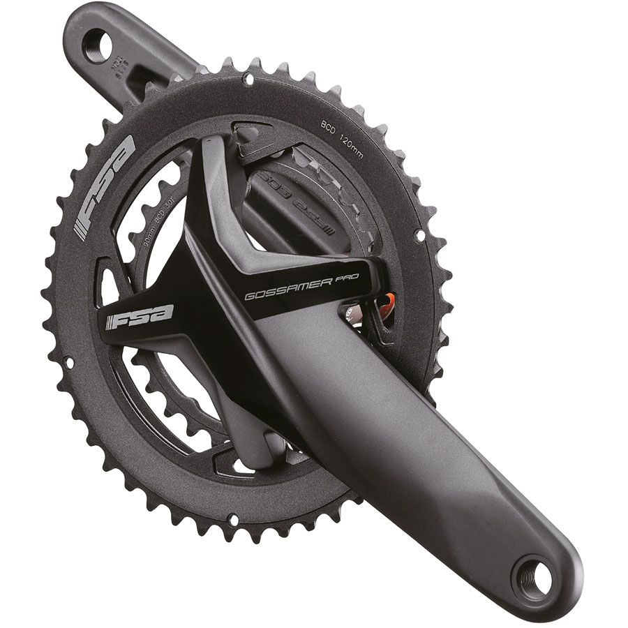 FSA Gossamer Pro Advanced Crankset, 2x 48/32T Chainrings, 165mm Arm Length, 120/90BCD, 386EVO Spindle – Black