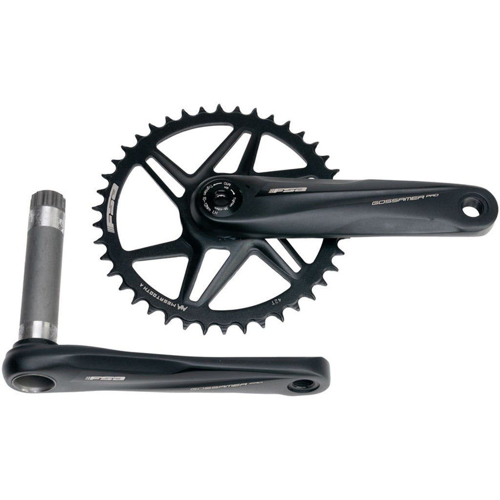 Gossamer Pro Agx+ 1x Crankset - 42t - Direct Mount - MegoExo Spindle - Bead-Blasted Black