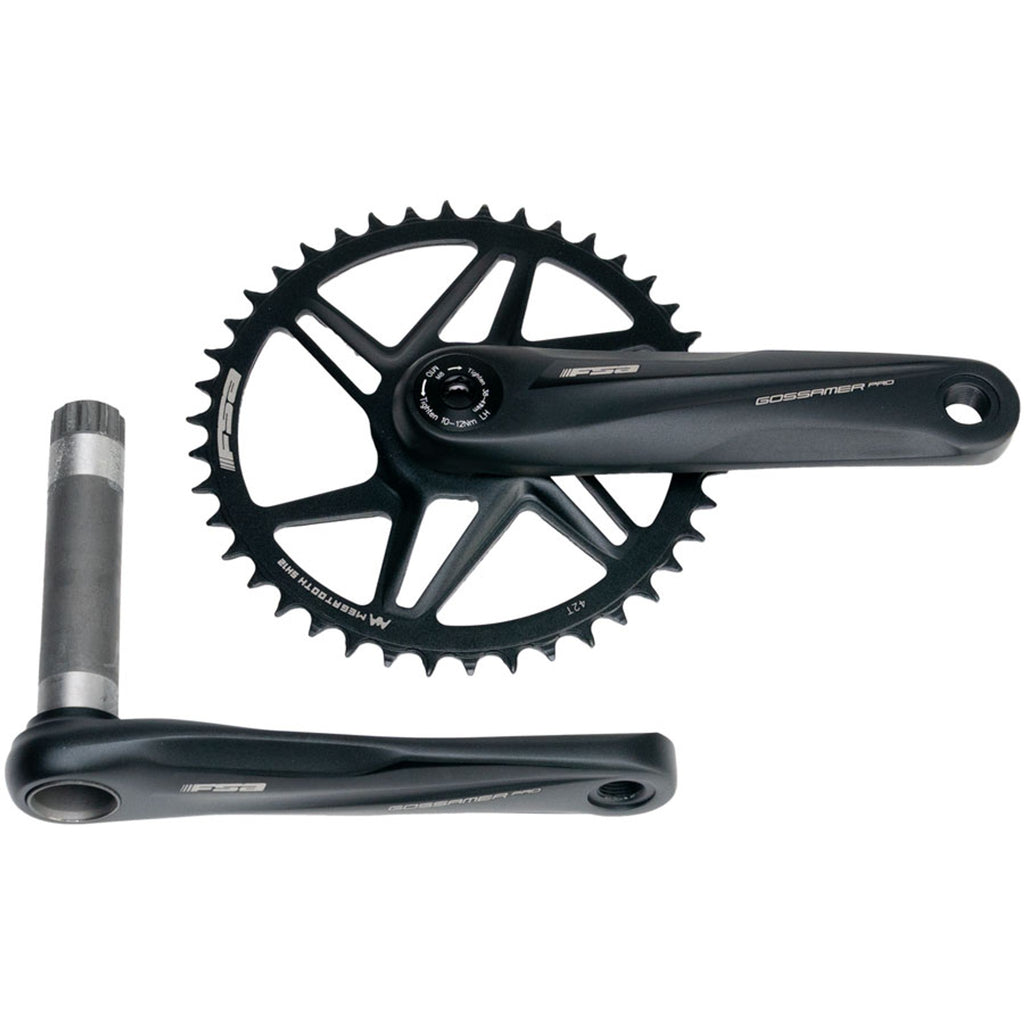 Gossamer Pro Agx+ 1x Crankset - 42t - Direct Mount - MegoExo Spindle - Bead-Blasted Black