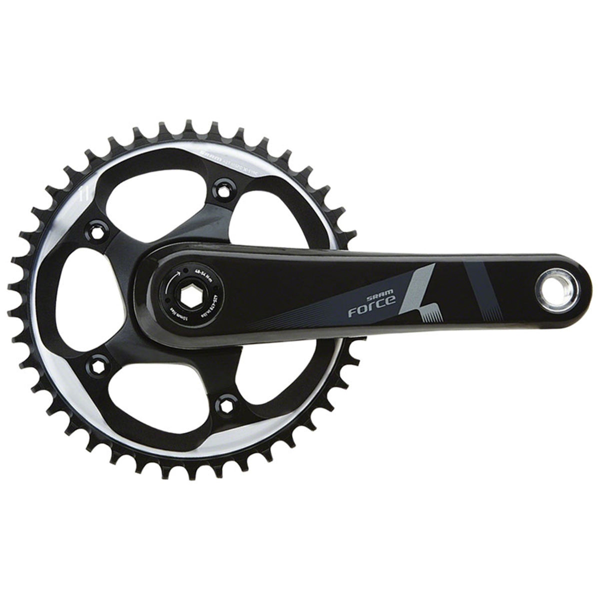 Force 1 Crankset - 10/11-Speed - 42t - 110 BCD - Black