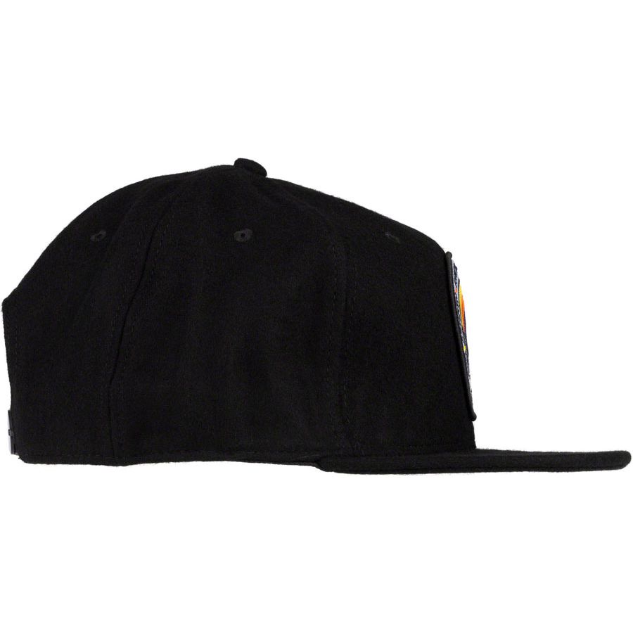 Winter Wonder Wool Snapback Hat - Black, Adjustable