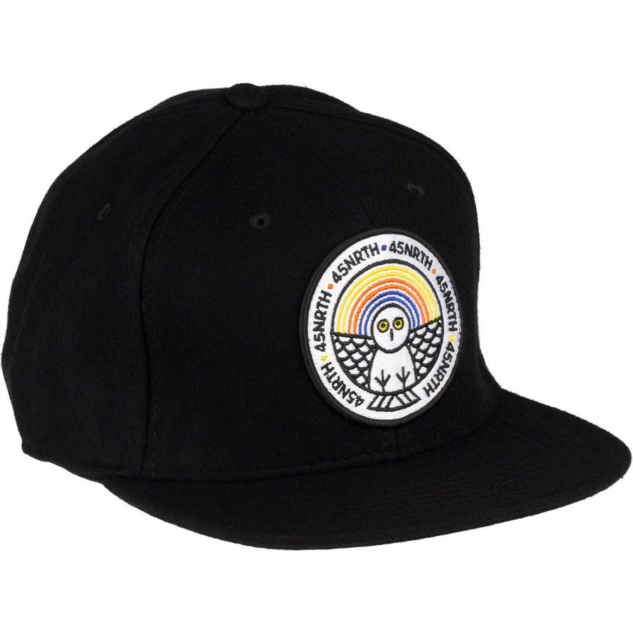 Winter Wonder Wool Snapback Hat - Black, Adjustable