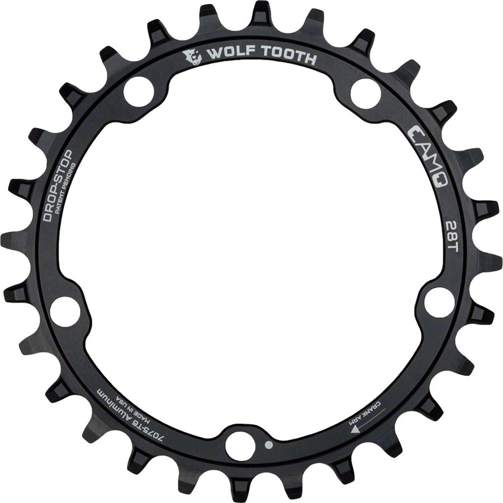 Camo Aluminum Round Chainrings - Wolf Tooth CAMO Mount - Black