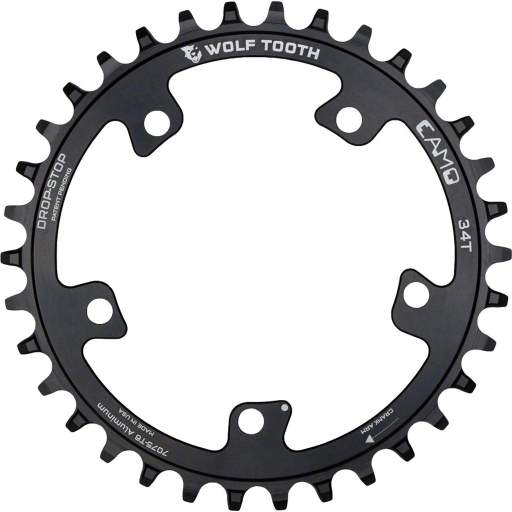 Camo Aluminum Round Chainrings - Wolf Tooth CAMO Mount - Black
