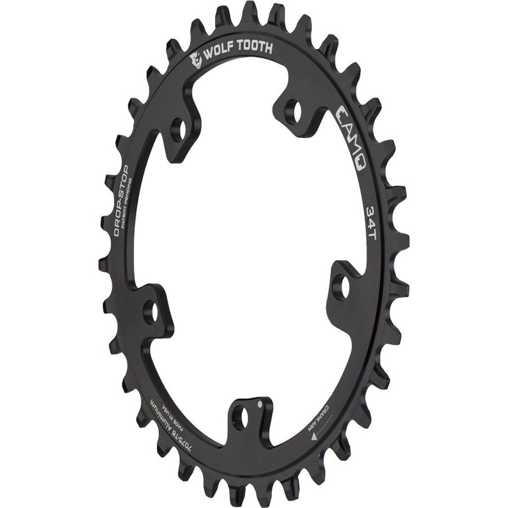 Camo Aluminum Round Chainrings - Wolf Tooth CAMO Mount - Black