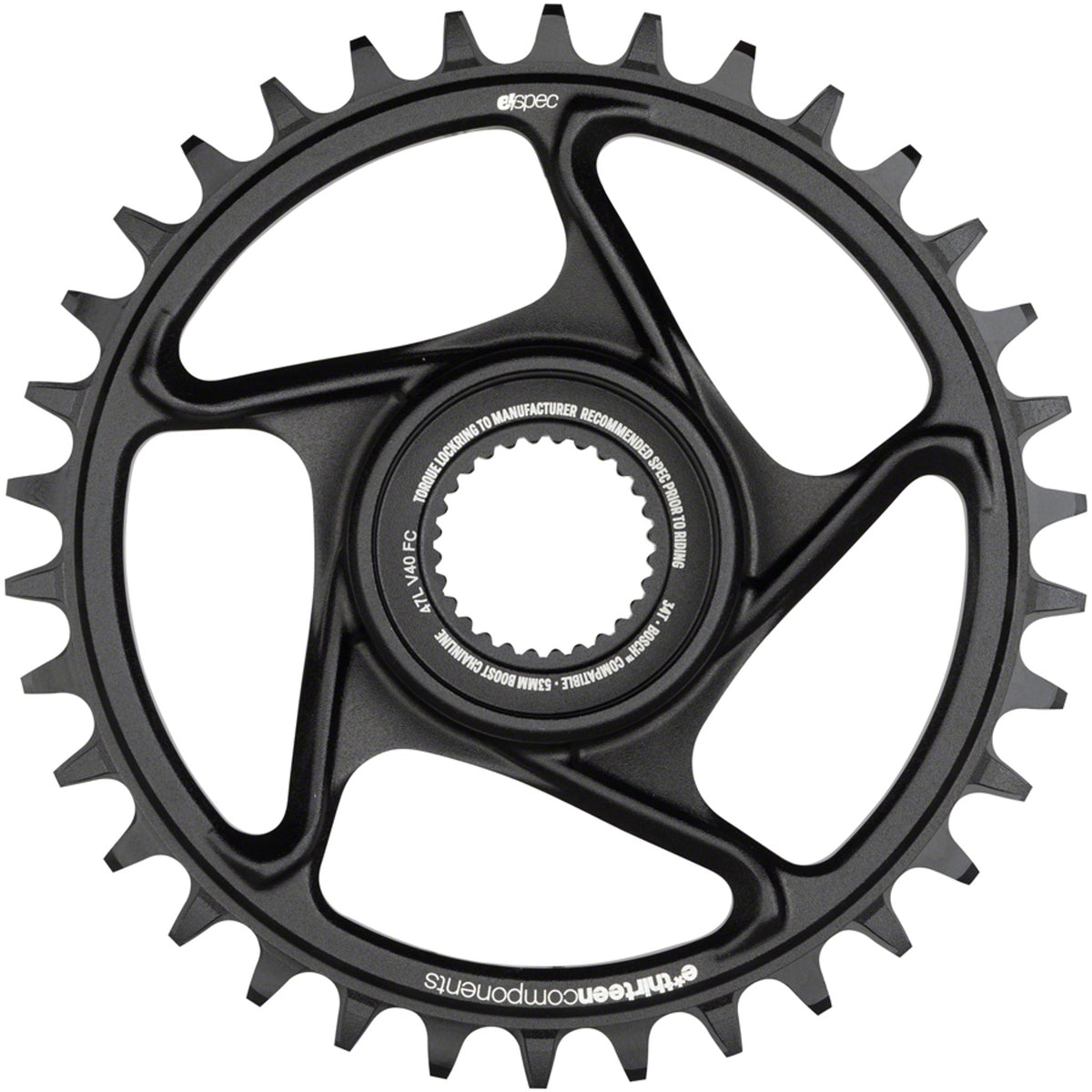 e*spec Aluminum Direct Mount Chainring 34t for Bosch CX Gen4, Black