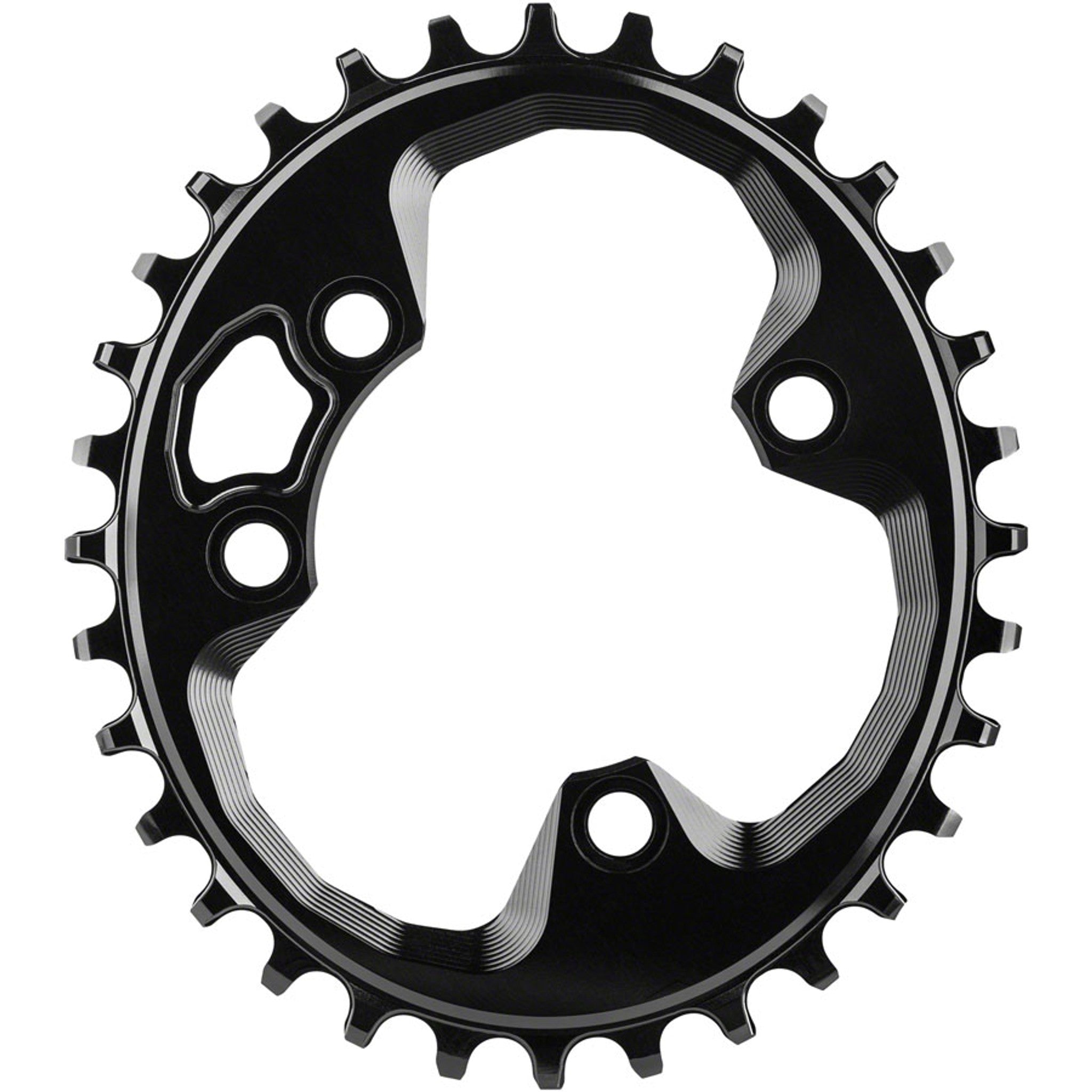 Oval 76 BCD Chainring for Rotor - 30t, 76 BCD, 4-Bolt, Narrow-Wide, Black