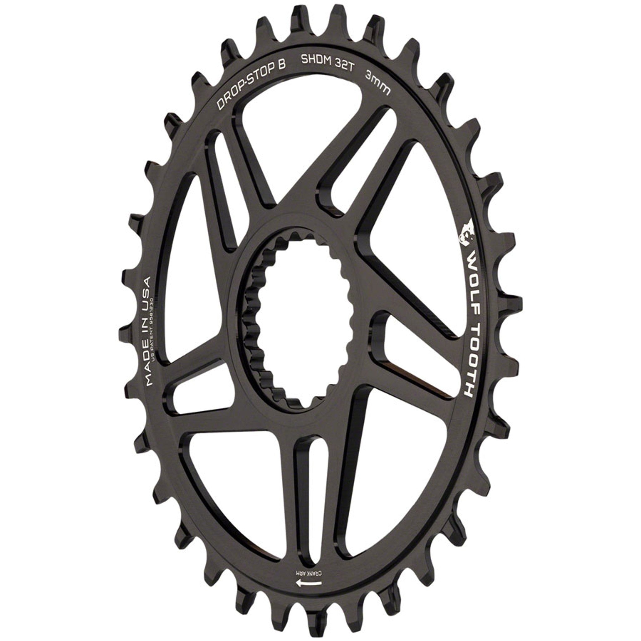 Direct Mount Chainring - 32t, Shimano Direct Mount, Drop Stop B, Boost, 3mm Offset, Black