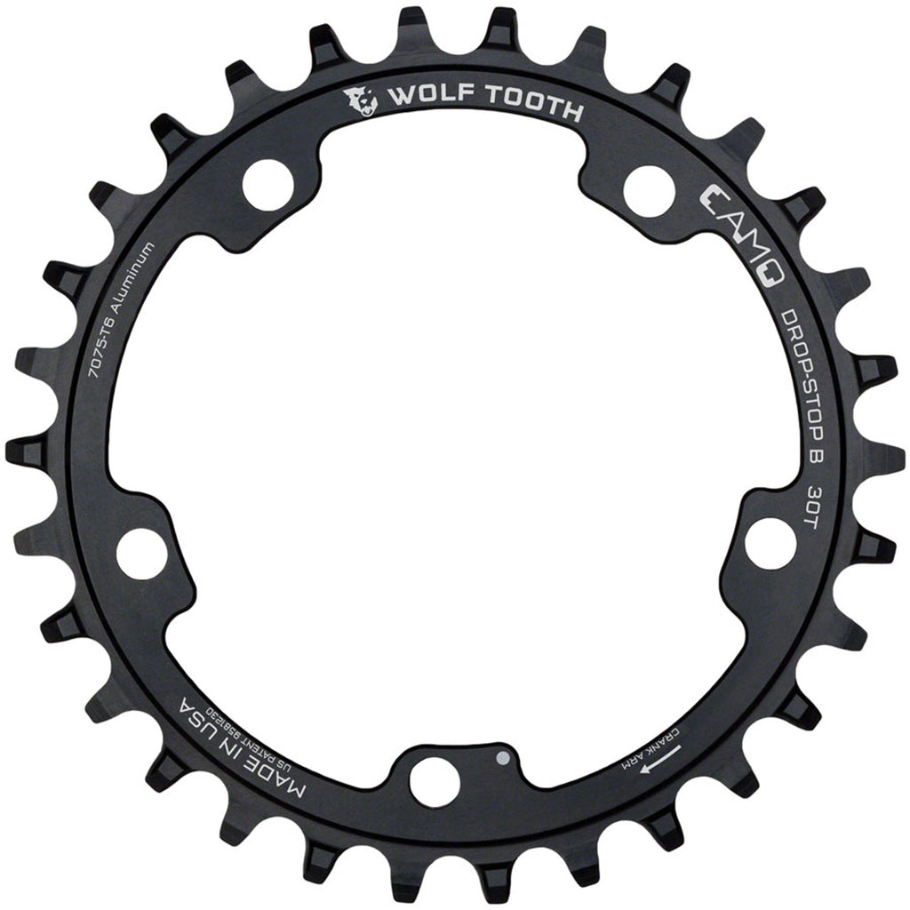 Camo Aluminum Round Chainrings - Wolf Tooth CAMO Mount - Black