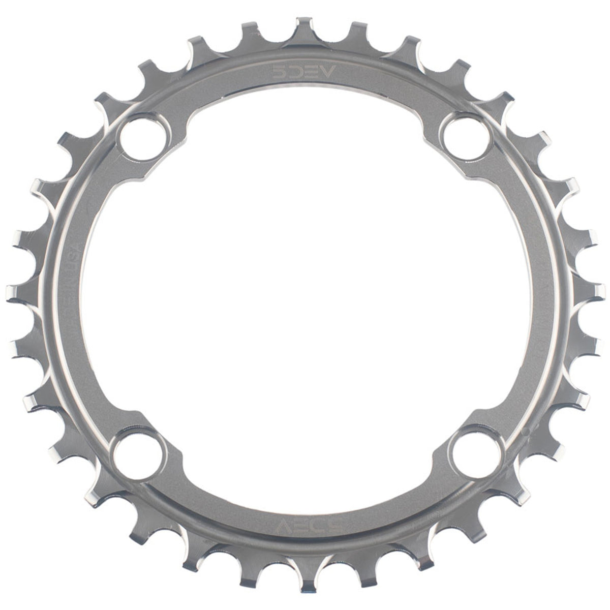 Titanium 104 BCD Chainring - 4-Bolt - Raw Ti - Raw Titanium