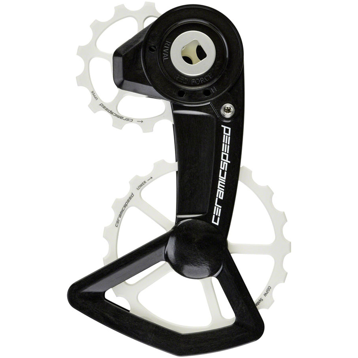 OSPW X Pulley Wheel System for SRAM AXS XPLR - Coated Races, Alloy Pulley, Carbon Cage, White Cerakote