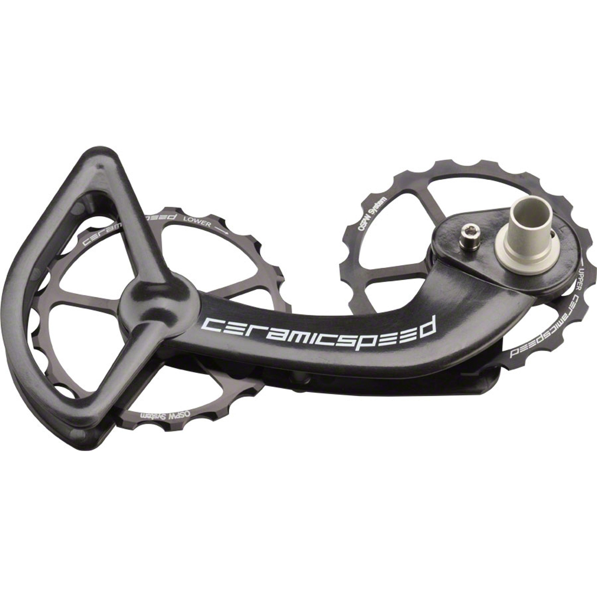 OSPW Pulley Wheel System for Shimano 9000/6800 Series - Alloy Pulley, Carbon Cage, Black