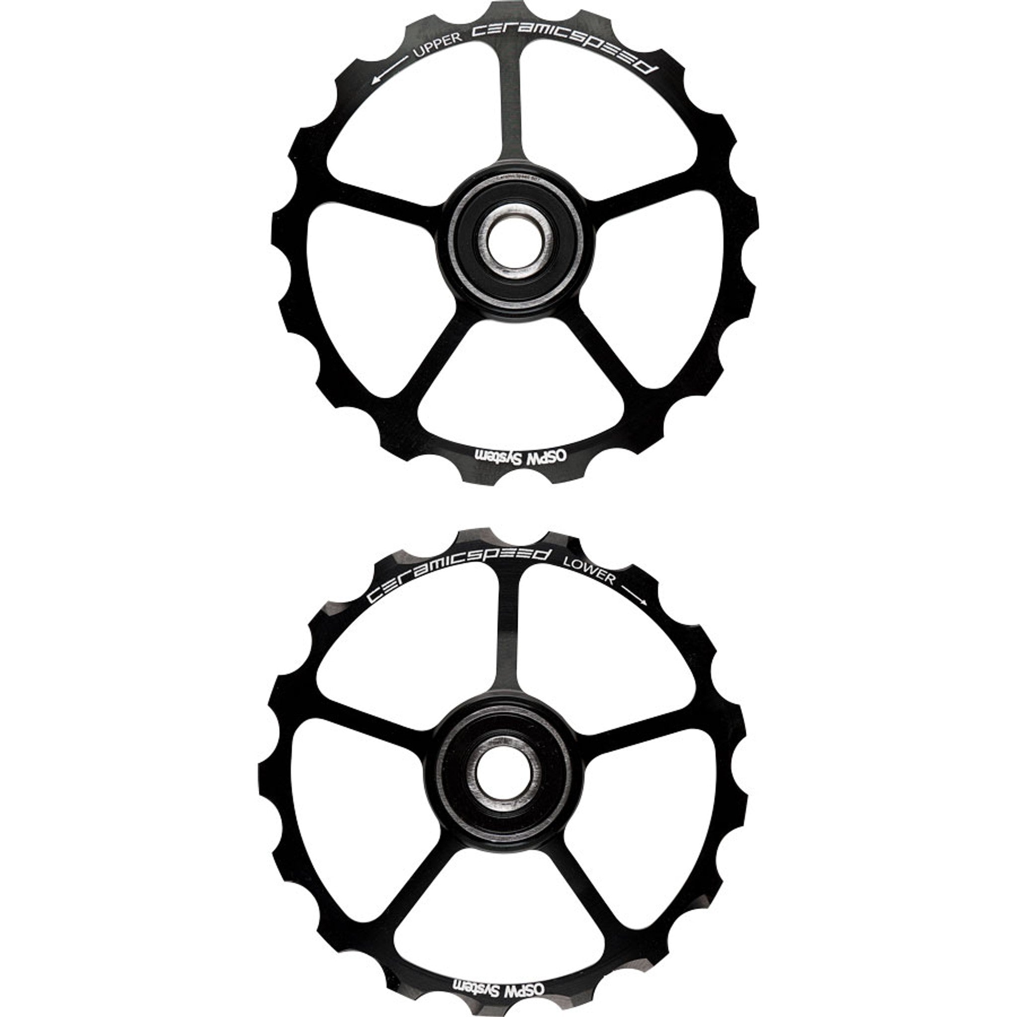 Oversized Pulley Wheels - 17 tooth, Alloy Wheels, Black