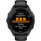 Forerunner 265S GPS Smartwatch - 42mm, Black Bezel and Case, Black/Amp Yellow Silicone Band