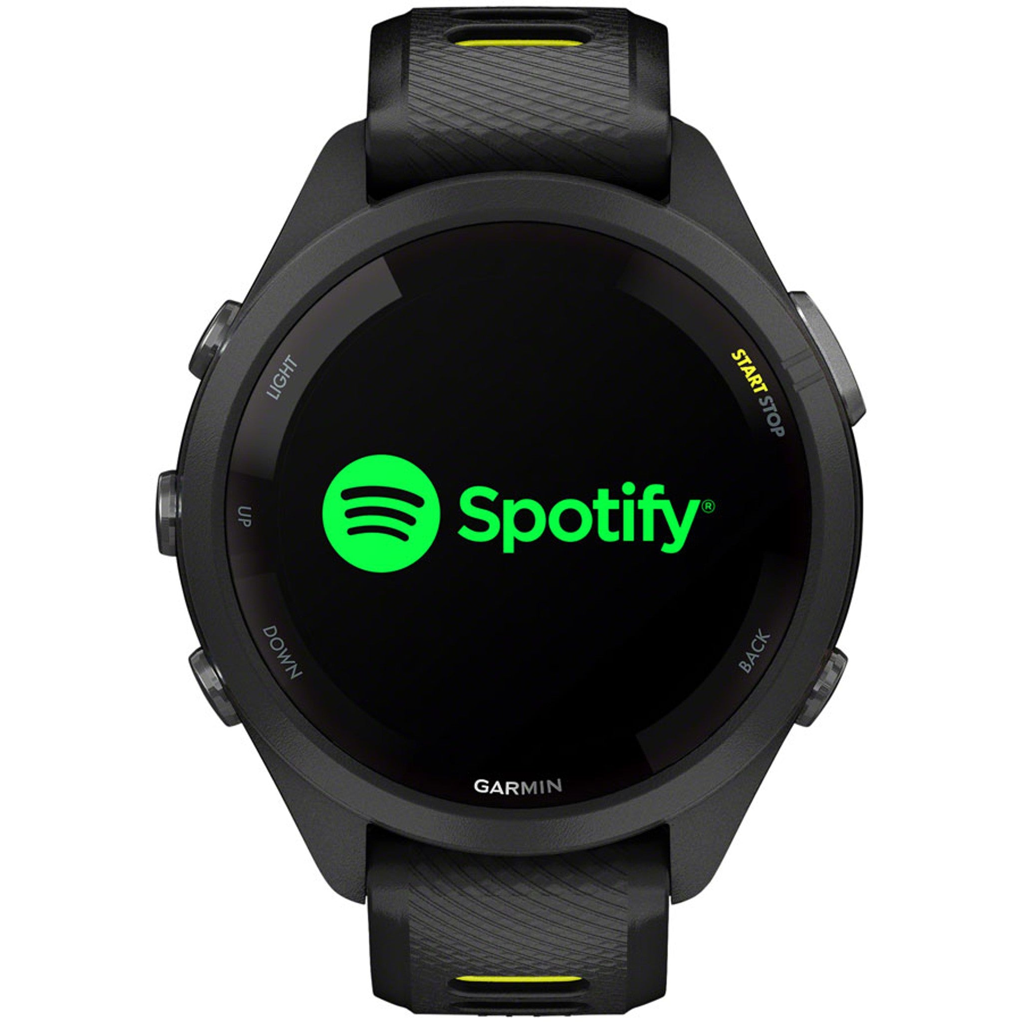 Forerunner 265S GPS Smartwatch - 42mm, Black Bezel and Case, Black/Amp Yellow Silicone Band