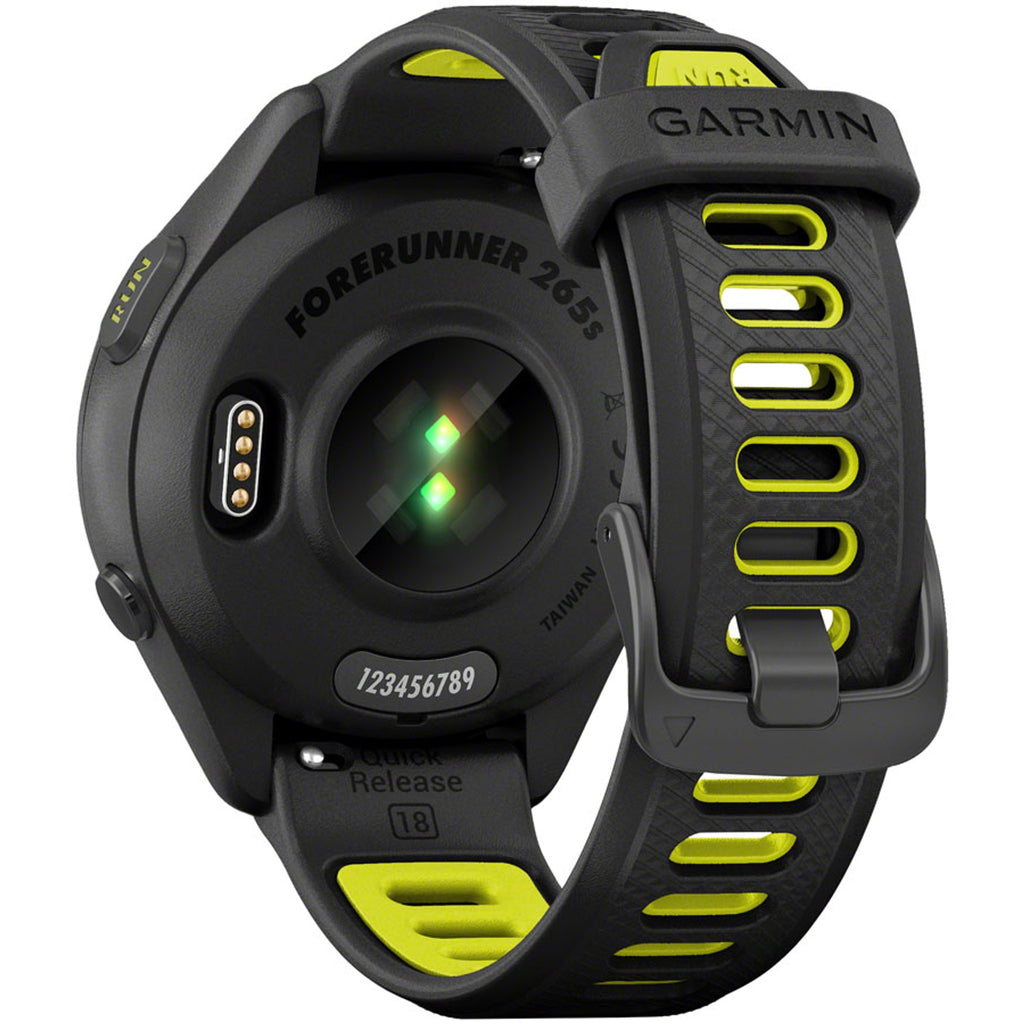Forerunner 265S GPS Smartwatch - 42mm, Black Bezel and Case, Black/Amp Yellow Silicone Band