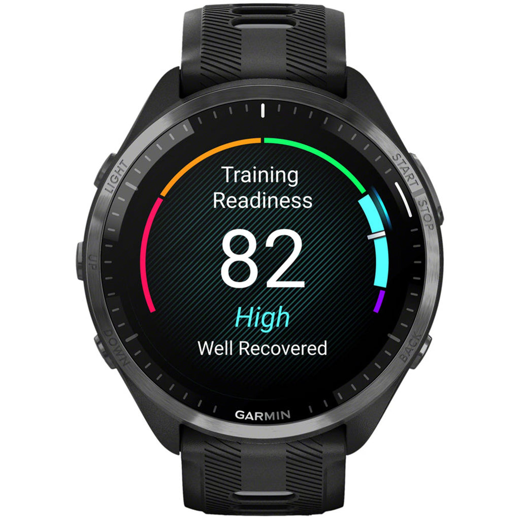 Forerunner 965 GPS Smartwatch - 47mm, Carbon Gray DLC Titanium Bezel, Black Case and Black/Powder Gray Silicone Band