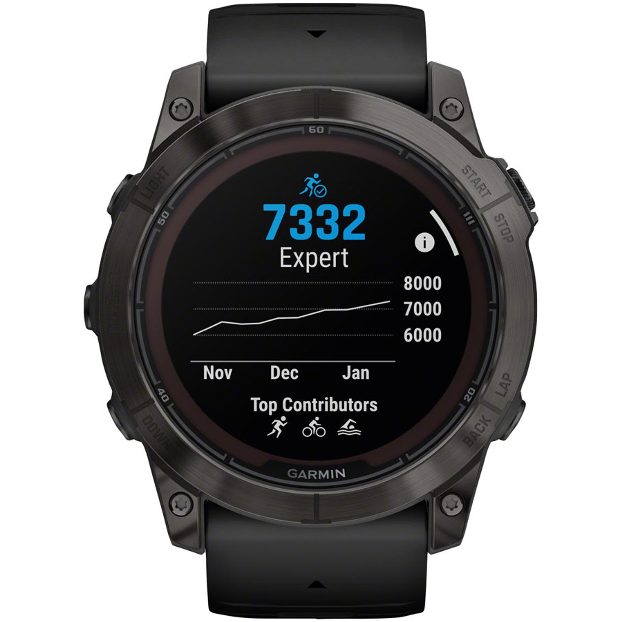 fenix 7X Pro Sapphire Solar Smartwatch - 51mm, Carbon Gray DLC Titanium Case, Black Band