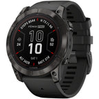 fenix 7X Pro Sapphire Solar Smartwatch - 51mm, Carbon Gray DLC Titanium Case, Black Band