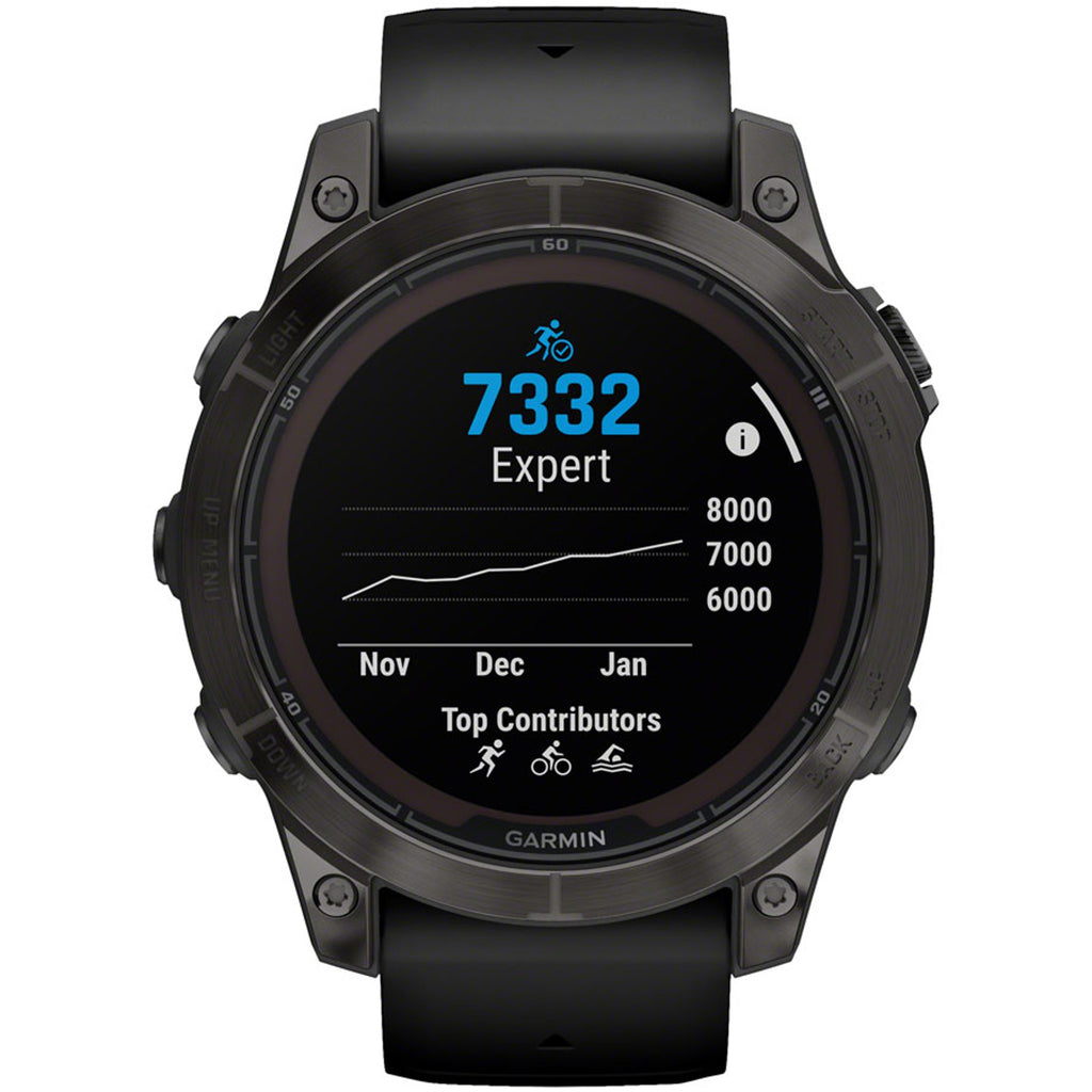 fenix 7 Pro Sapphire Solar Smartwatch - 47mm, Carbon Gray DLC Titanium Case, Black Band