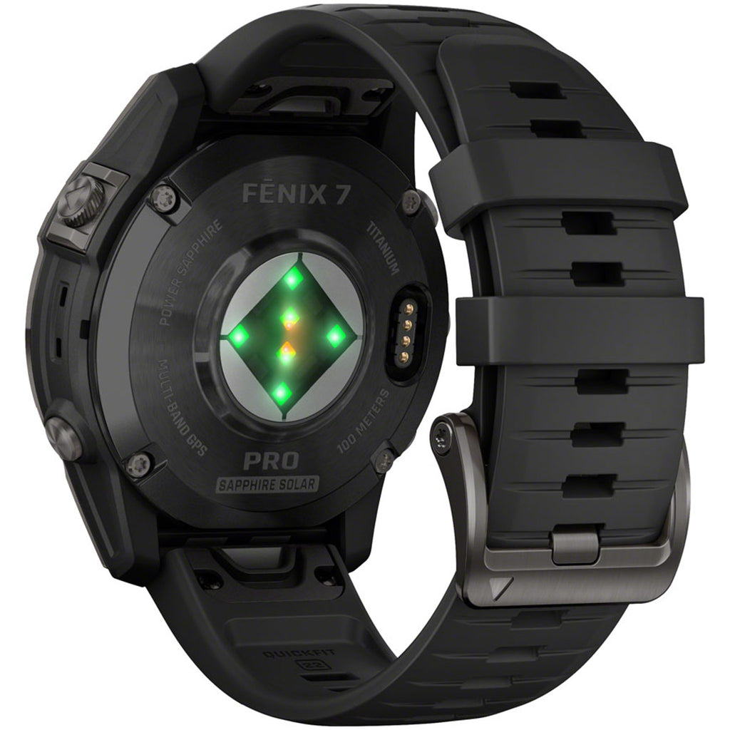 fenix 7 Pro Sapphire Solar Smartwatch - 47mm, Carbon Gray DLC Titanium Case, Black Band