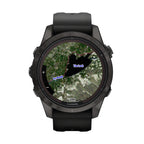 fenix 7S Pro Sapphire Solar Smartwatch - 42mm, Carbon Gray DLC Titanium Case, Black Band