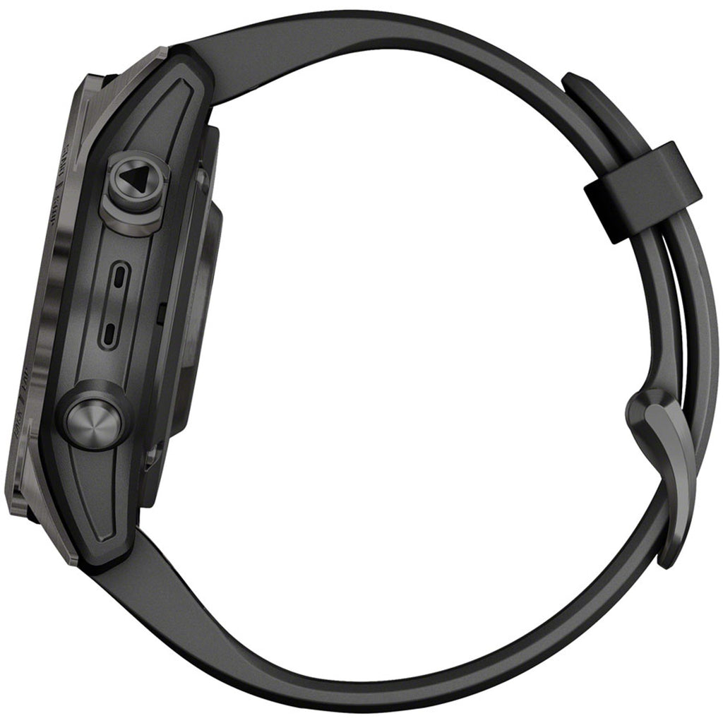 fenix 7S Pro Sapphire Solar Smartwatch - 42mm, Carbon Gray DLC Titanium Case, Black Band