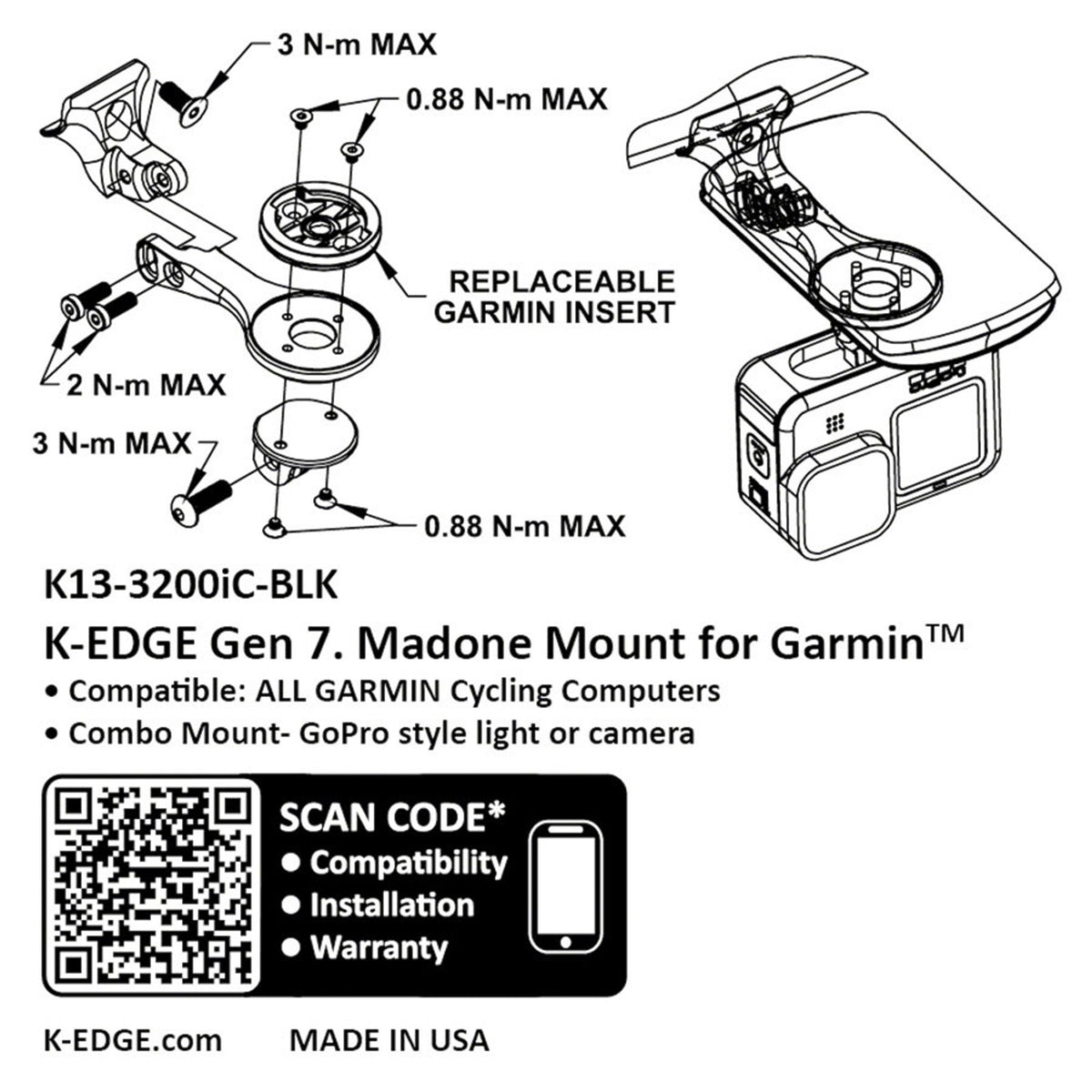 Garmin Gen 7 Madone/Emonda Combo Mount - Black Anodize
