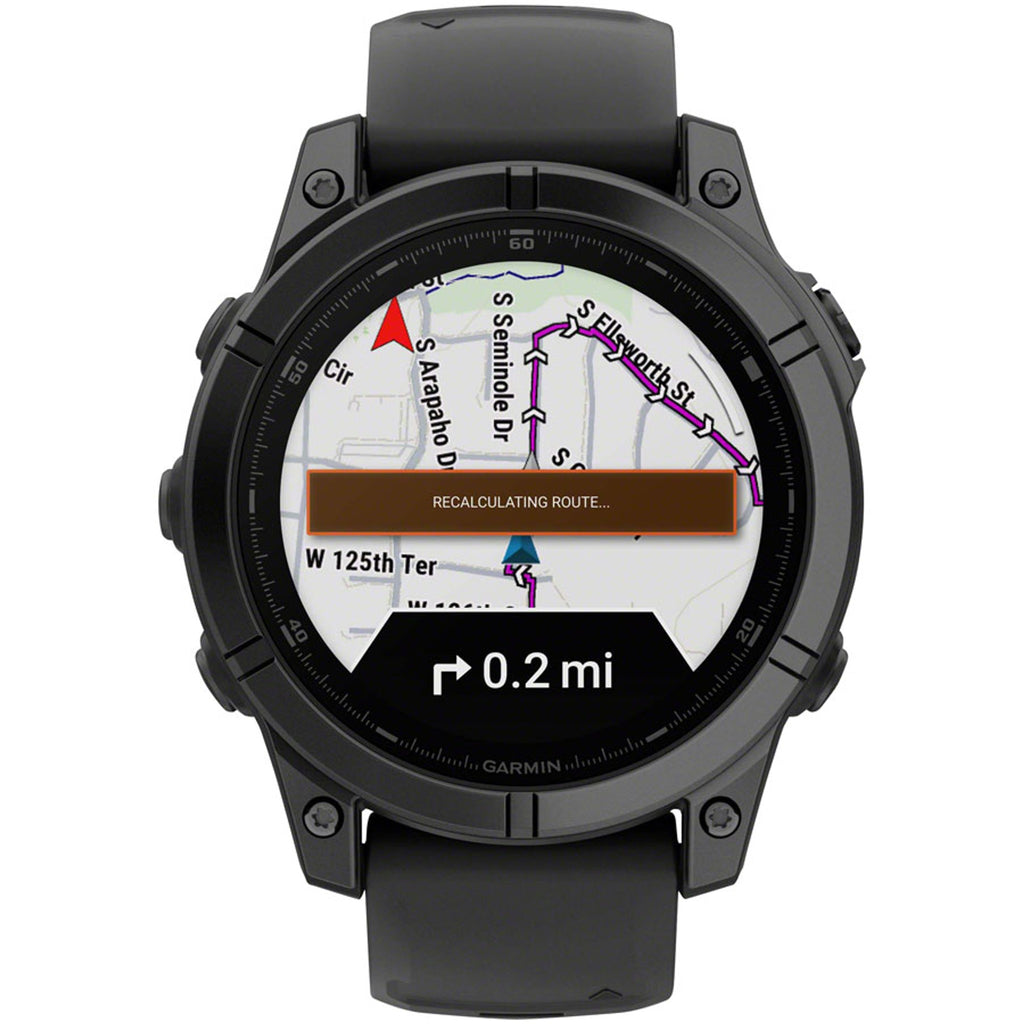 fenix E Smartwatch - 47mm, AMOLED, Slate Gray Steel with Black Silicone Band