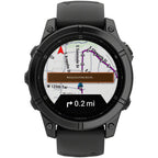 fenix E Smartwatch - 47mm, AMOLED, Slate Gray Steel with Black Silicone Band
